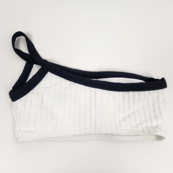 L*Space Axel Bikini Top in Black & Cream Size XL NWT One Shoulder - Picture 3 of 5